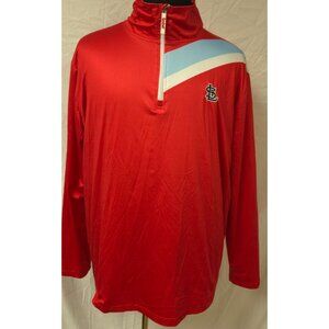 MLB St. Louis Cardinals XL Red 1/4 Zip Logo Pullover Cool Base Shirt Jacket